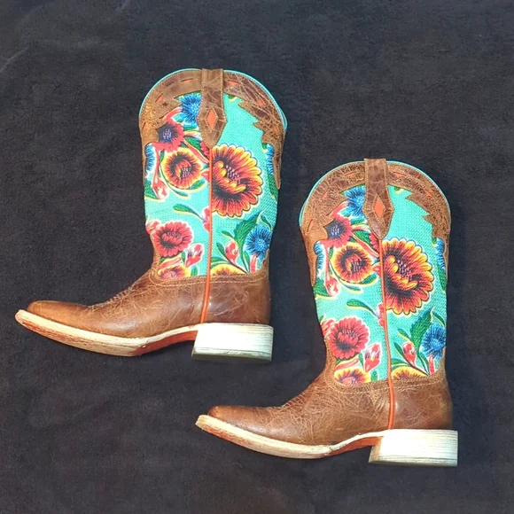 Ariat Circuit Champion Floral Square Toe Cowboy Boots - Picture 3 of 11